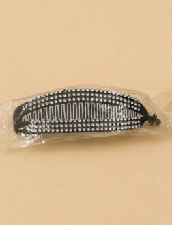 Elegant Black Rhinestone Banana Hair Clip for Women