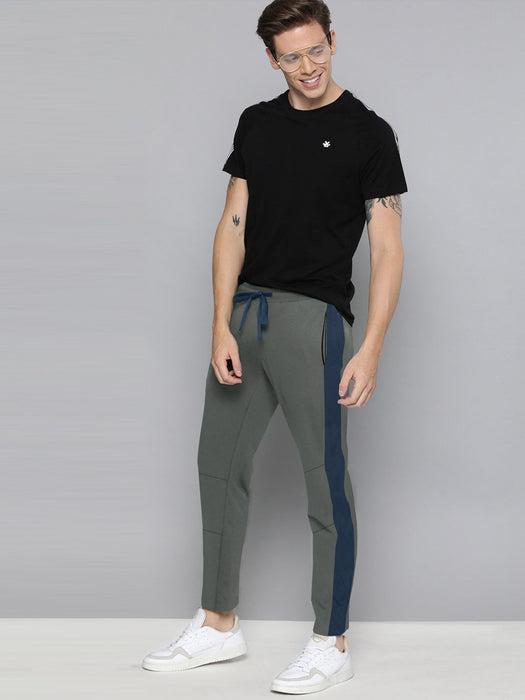 Summer Single Jersey Slim Fit Trouser For Men-Slate Grey With Navy Stripe-SP6575