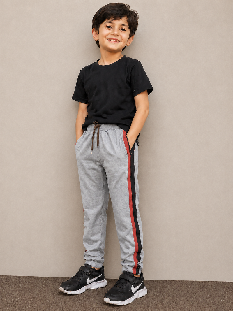 Premium Kids lycra Trouser light grey with ,Side Stripe p24