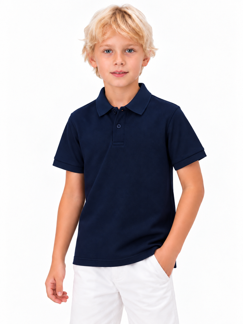 HB Summer P.Q Polo Shirt For Kids dark navy- hb08