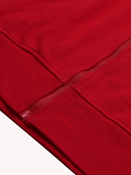Louis Vicaci Fleece Stylish Zipper Mock Neck For Men-Dark Red-BR827