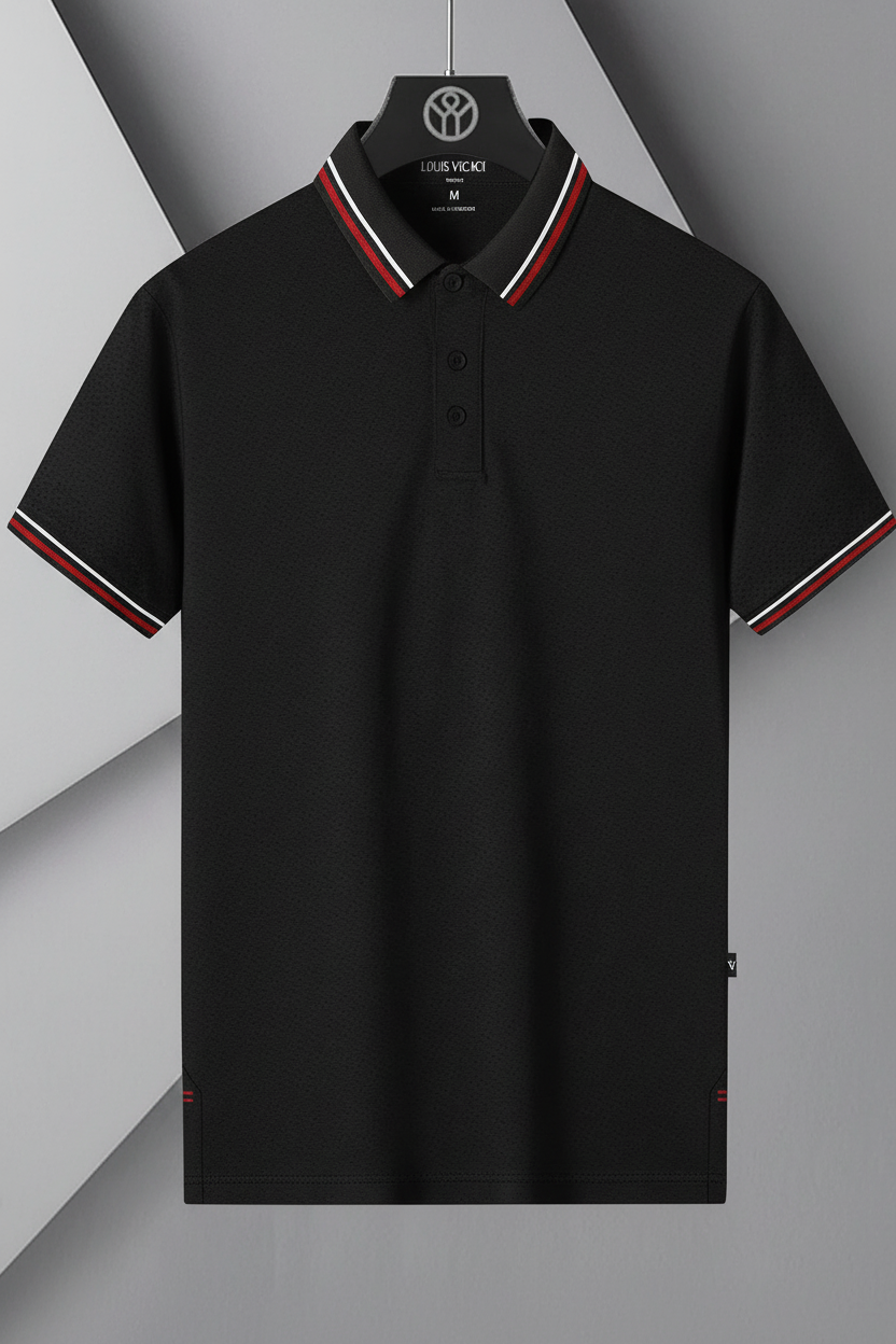 Summer Dry Fit Polo Shirt For Men-Black-BE1342/Rt001