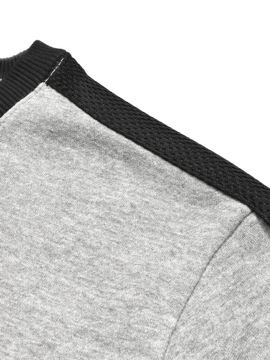 Louis Vicaci Fleece Sweatshirt For Men-Black with Gey Melange-BR833