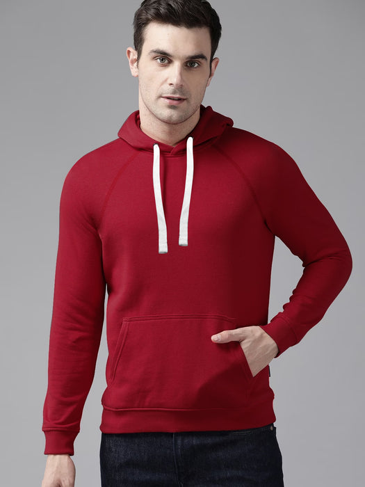 Louis Vicaci Fleece Pullover Hoodie For Men-Dark Red-BR841