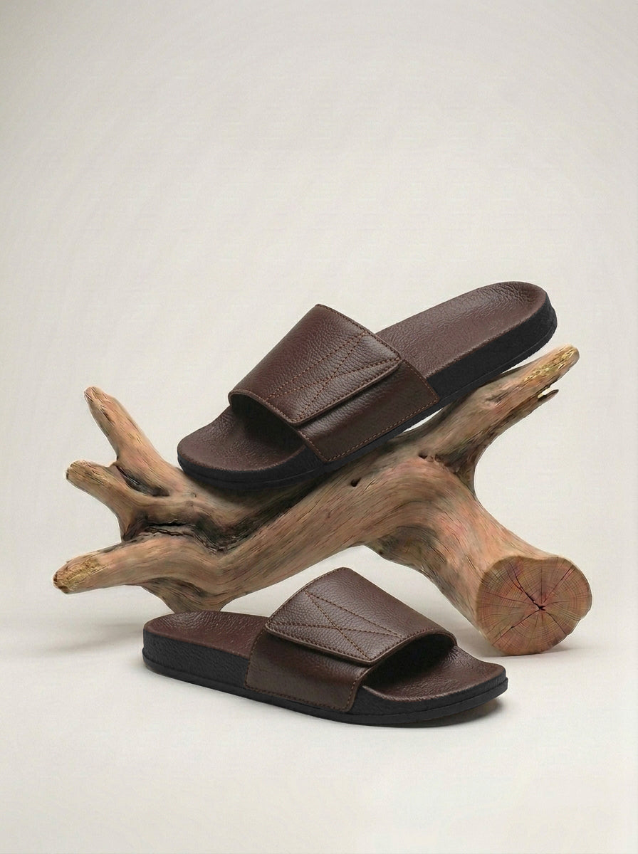 Men's Premium Flip Flop Fashion Slides-Brown-BE9717