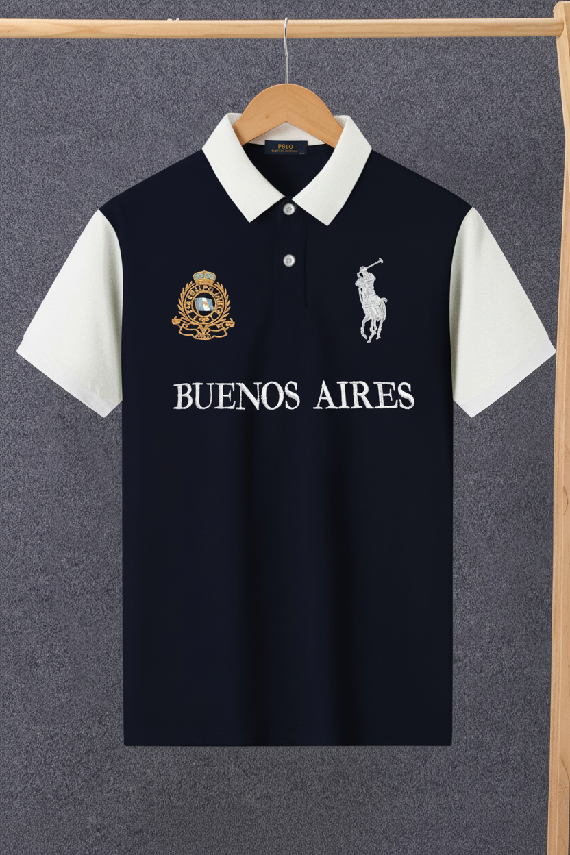 PRL Stylish Pique Summer Polo For Men-Navy with White-BR13006