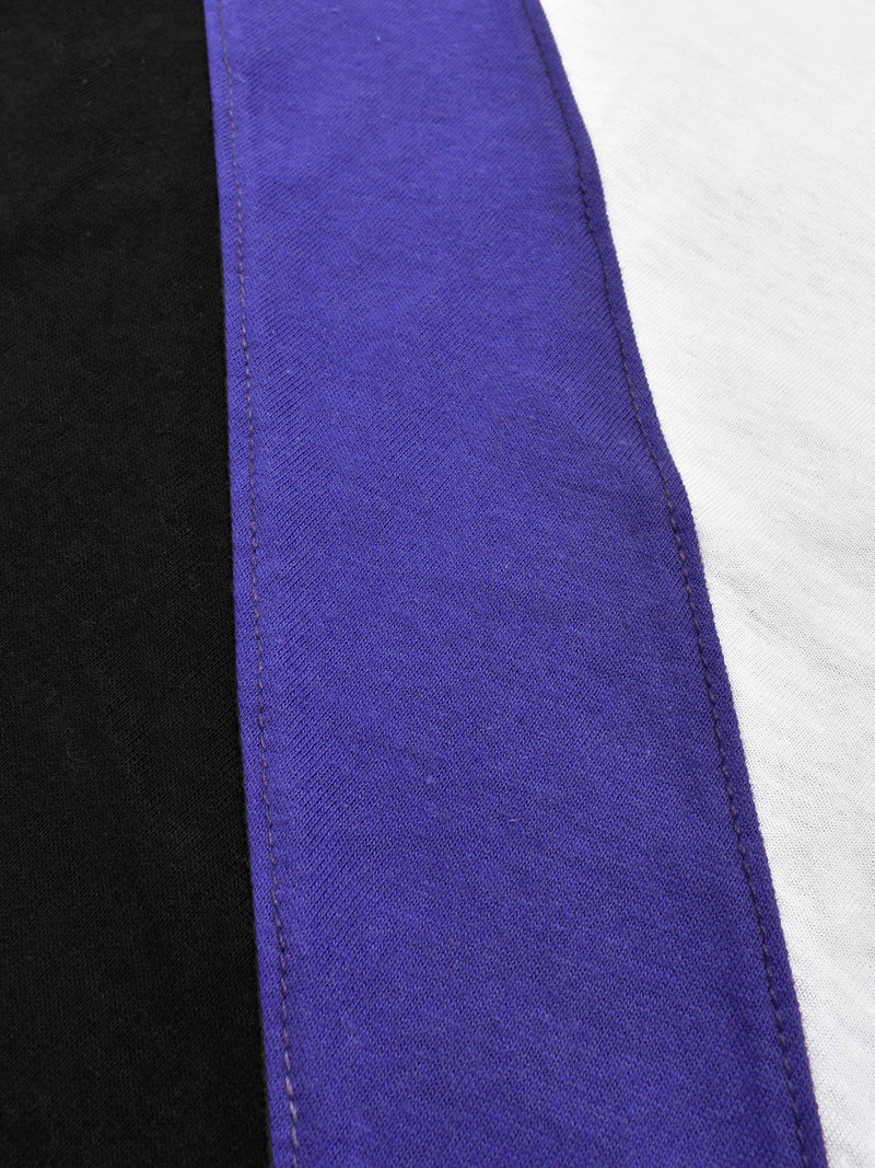 Champion Single Jersey Polo Shirt For Kids-Black with Purple & White-RT2404