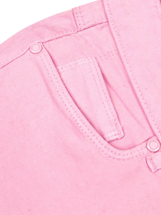 Charlis Togle Slim Fit Cotton Denim For Ladies-Light Pink-BR13534