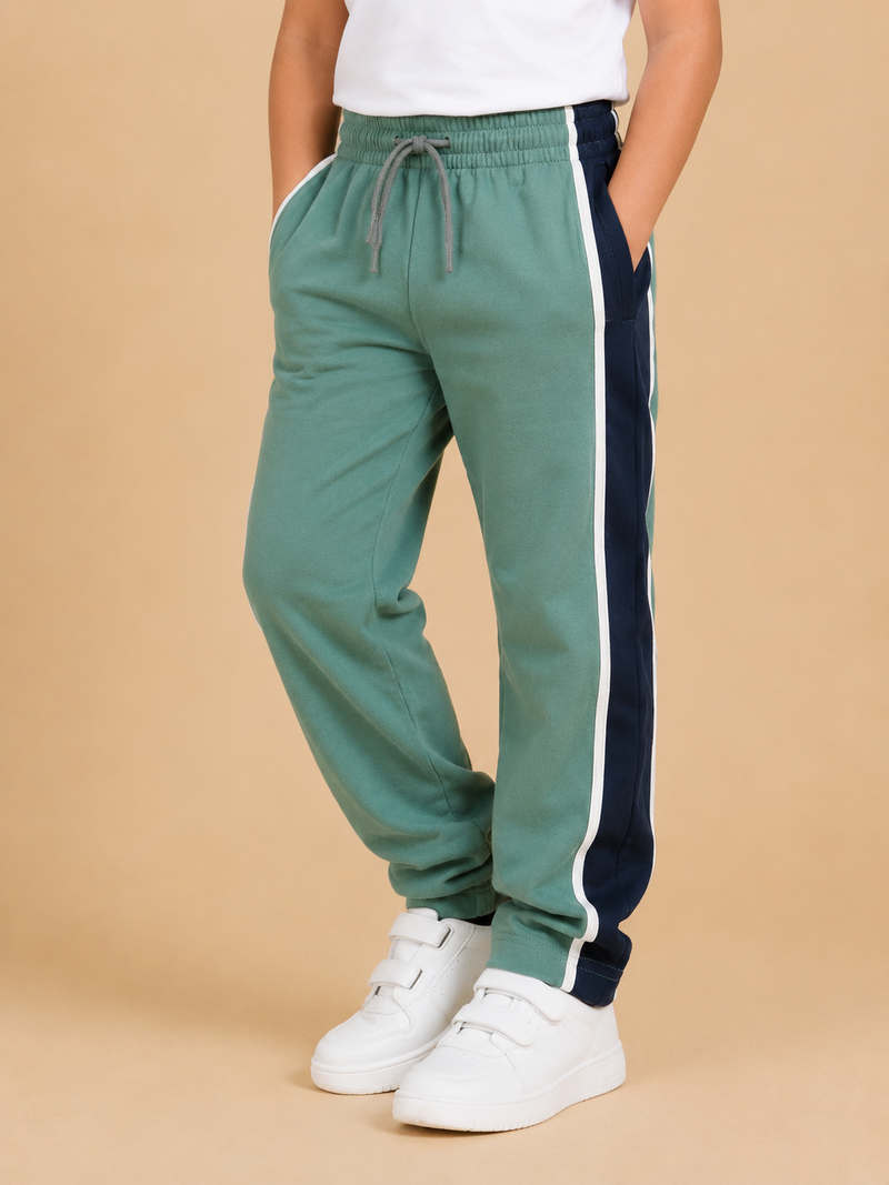 Premium Boys Trouser-Burnt Orange with Navy-T10