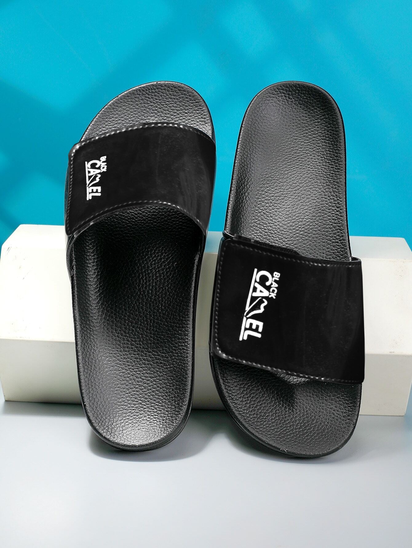 Black Camel Men's Soft Slides-Black-BR786