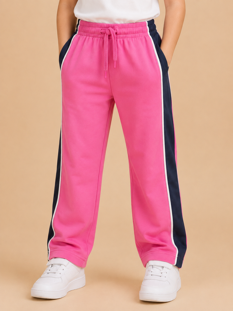 Premium Boys Trouser-Hot Pink With Navy -T25