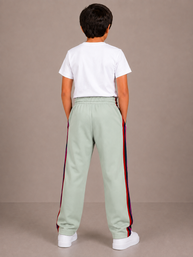 Premium Kids Lycra Trousers ice green with ,Side Stripe p12