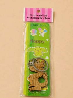 Eco-Friendly Wooden Dragon Keychain – Stylish Car & Home Key Ring  .