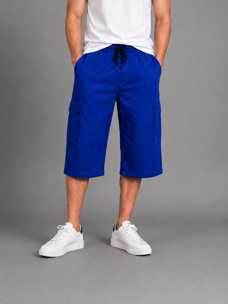 Men’s Royal Blue Cargo Shorts – Premium Casual Fit hs1