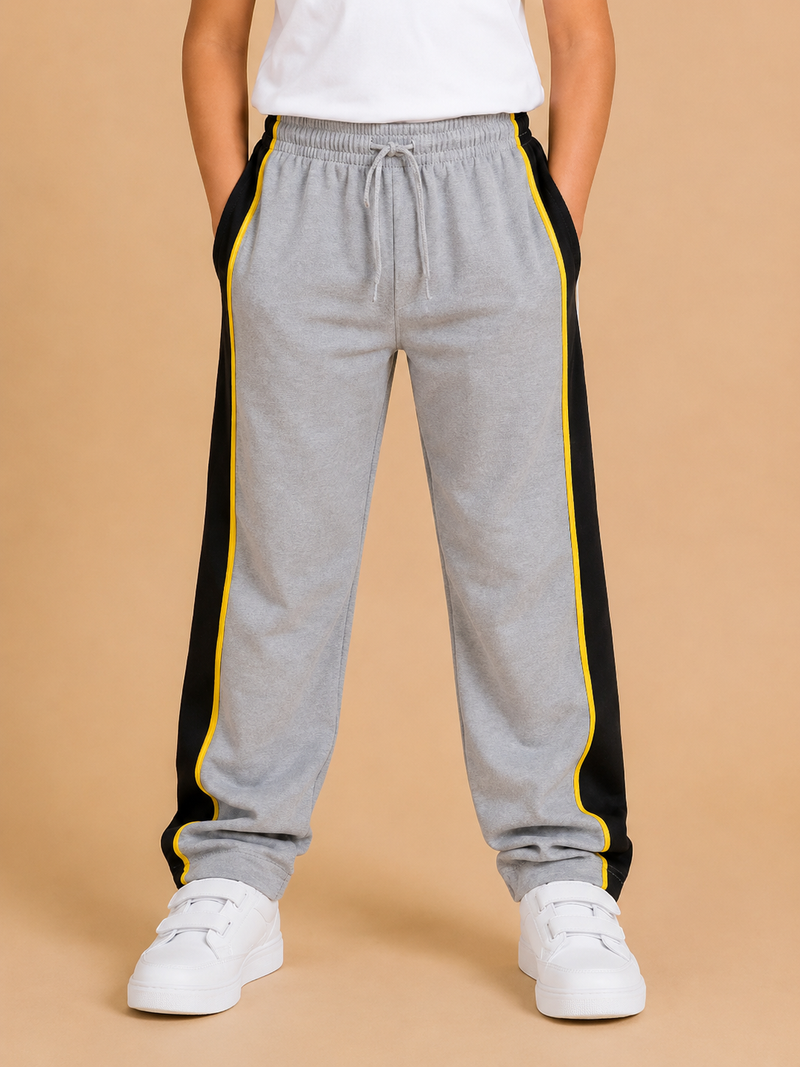 Premium Boys Trouser-Grey with Black-T08