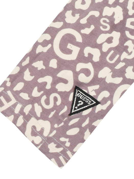Guess Stylish Tights Leggings For Girls-Dark Tea Pink with Allover Print-RT2507
