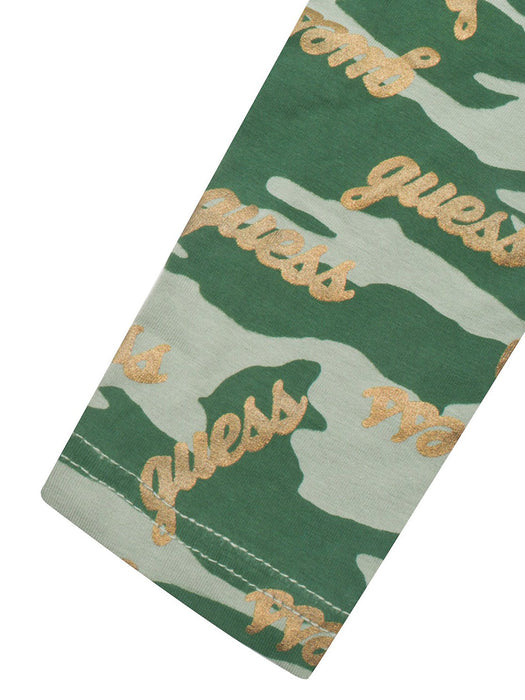 Guess Stylish Legging For Girls-Green Camouflage Allover Print-RT2508