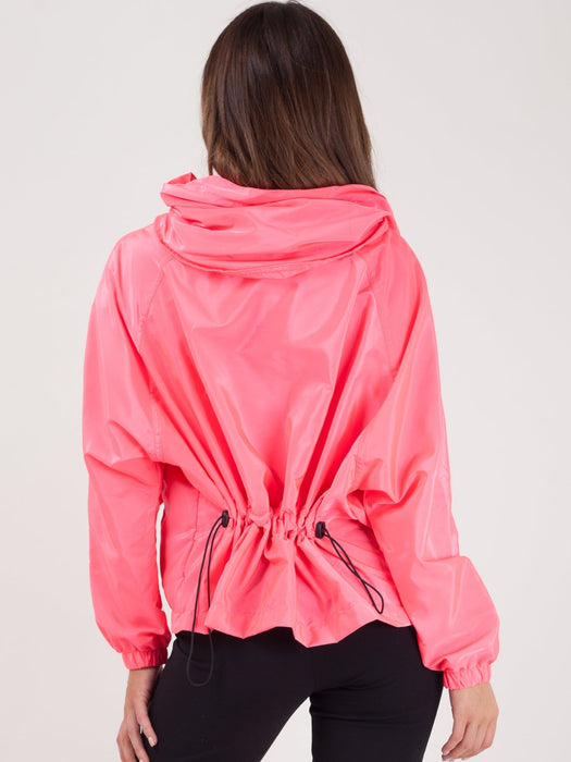 Hooded Rain Parka Festival Jacket For Ladies-Pink-RT2548