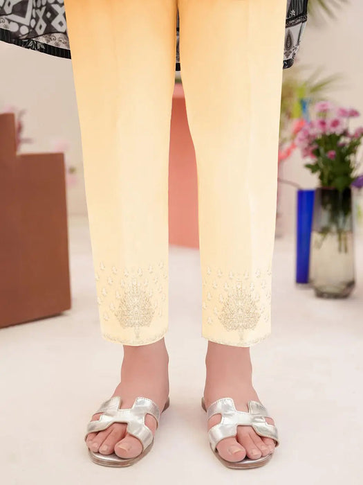 khaadi Embellished Straight Trouser For Women-Beige-BR874