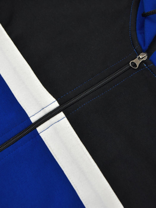 Next Full Zipper Fleece Hoodie For Kids-Blue with Black-SP987