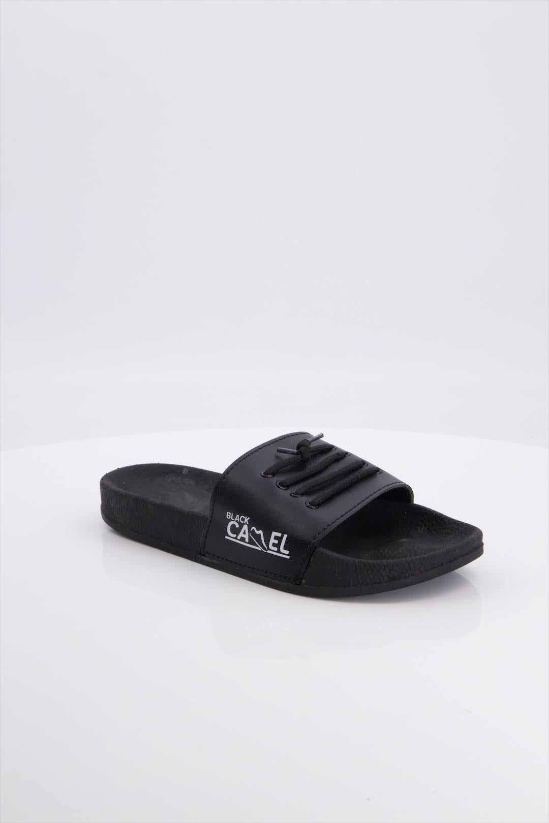 Black Camel Laces Style Black Slide