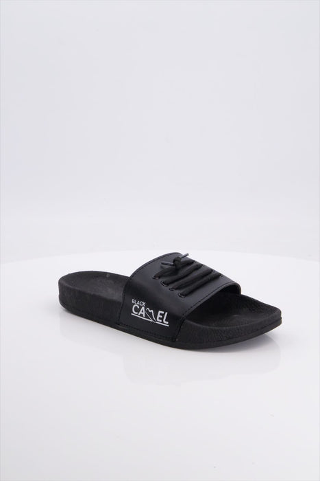 Black Camel Laces Style Black Slide