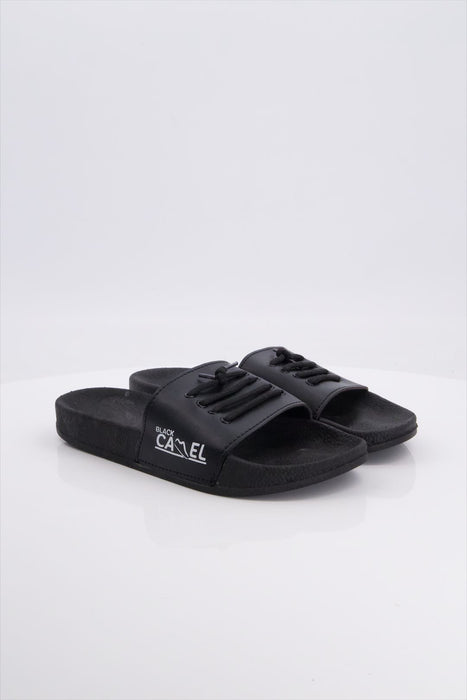 Black Camel Laces Style Black Slide