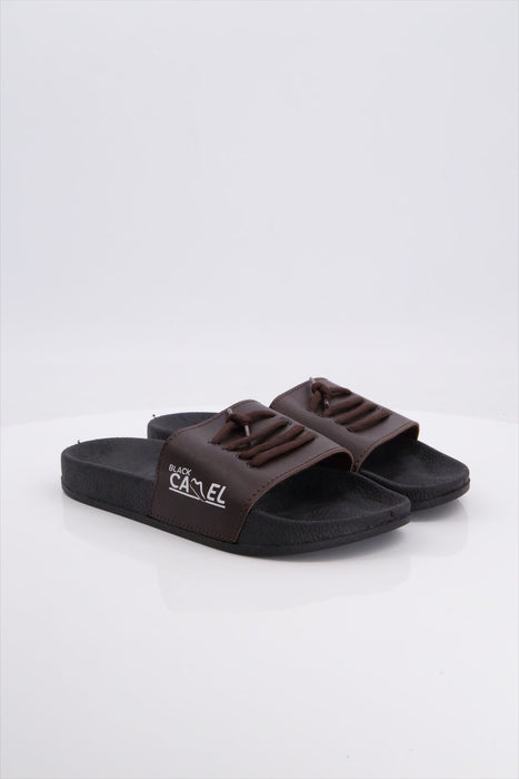 Black Camel Laces Style Brown Slide