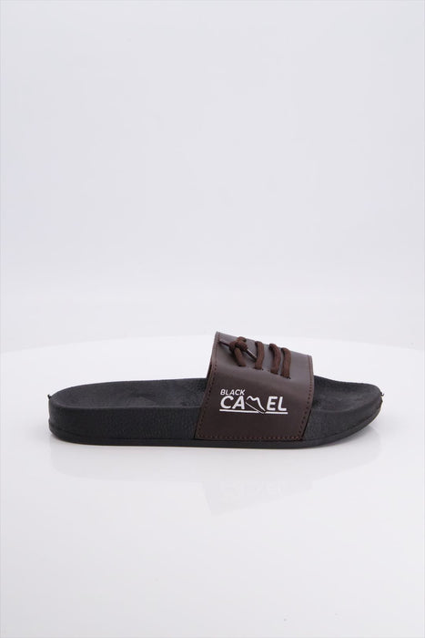 Black Camel Laces Style Brown Slide