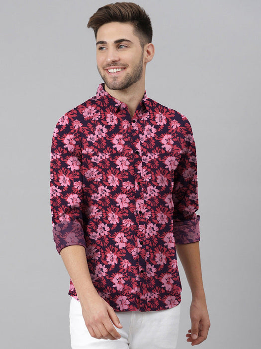 Oxen Nexoluce Premium Slim Fit Casual Shirt For Men-Allover Floral Print-BE15804