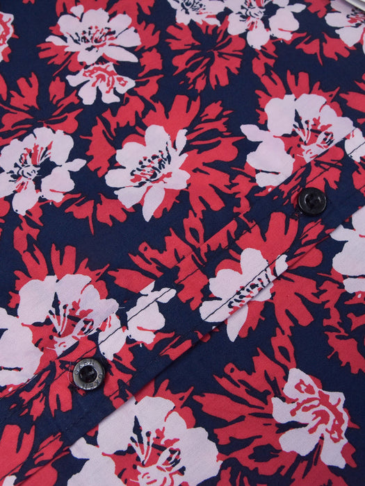 Oxen Nexoluce Premium Slim Fit Casual Shirt For Men-Allover Floral Print-BE15804