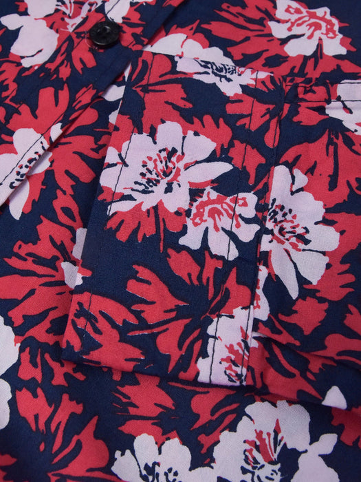 Oxen Nexoluce Premium Slim Fit Casual Shirt For Men-Allover Floral Print-BE15804