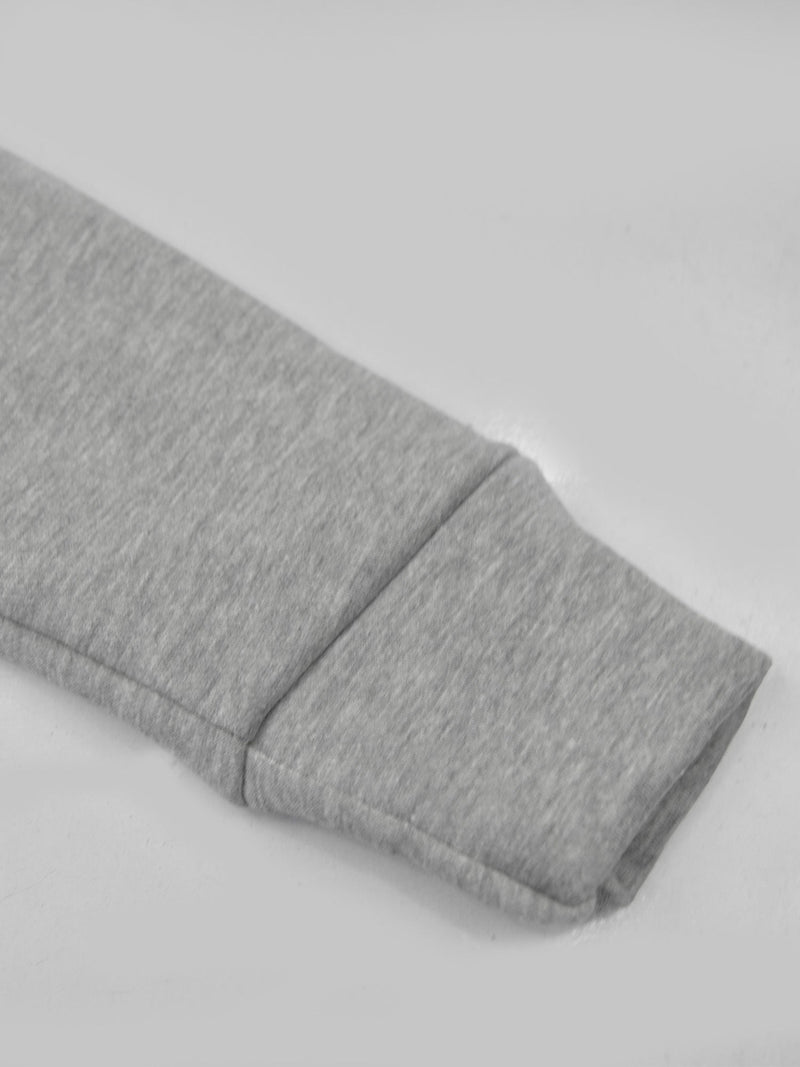 Next Fleece Zipper Mock Neck For Men-Grey Melange-BR1797