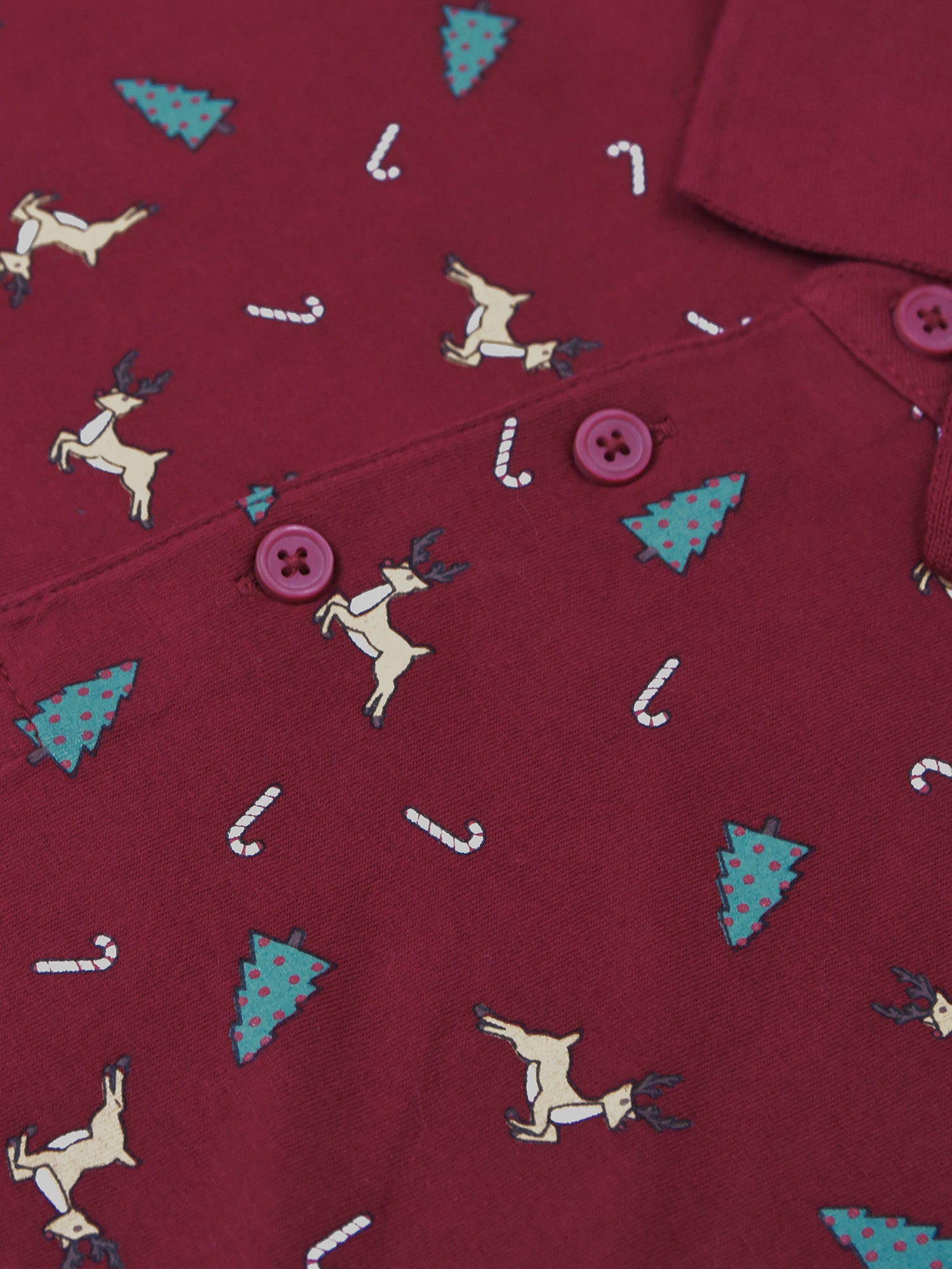Next Single Jersey Half Sleeve Polo For Men-Dark Red with Allover Print-RT811