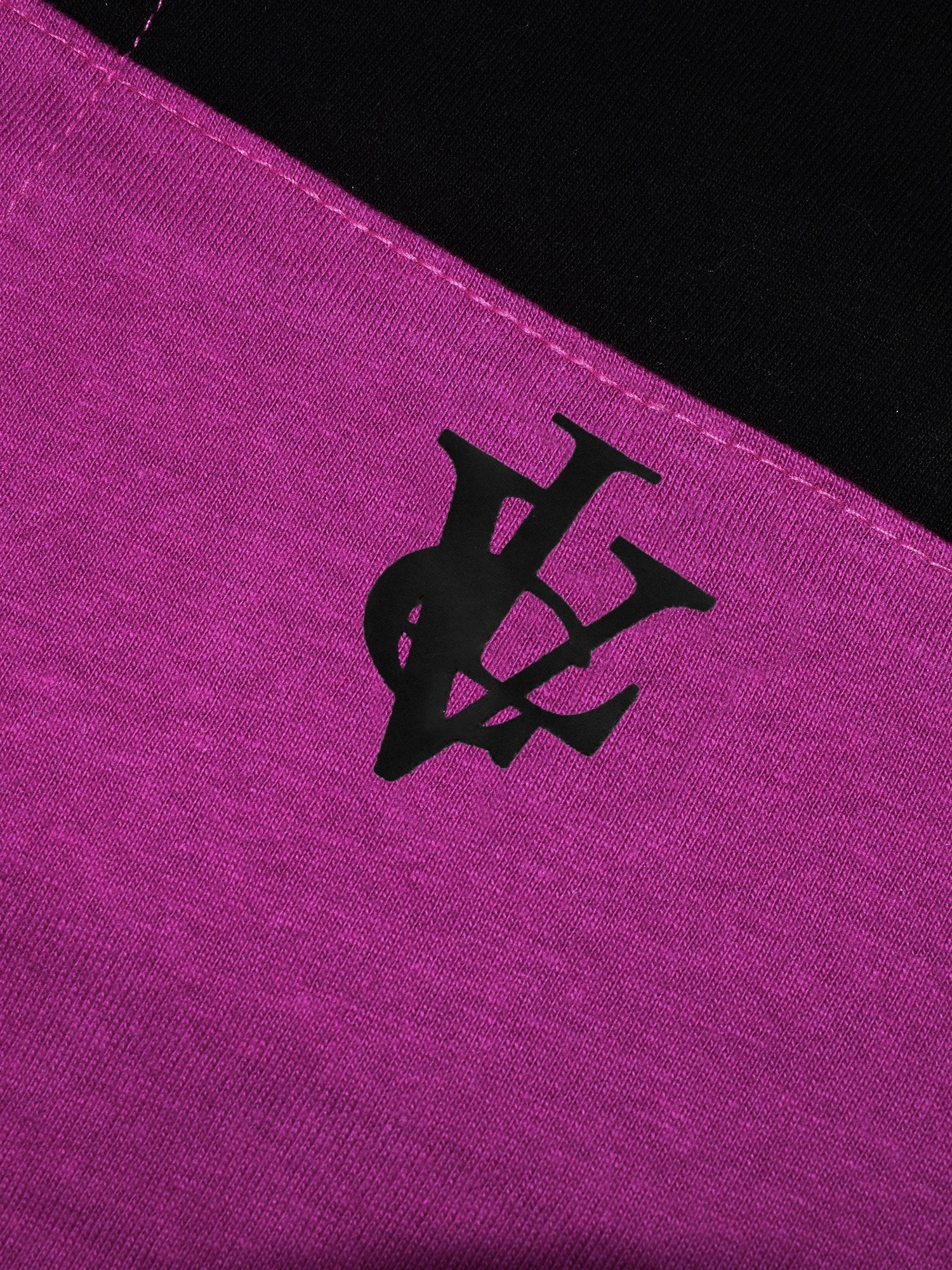 Louis Vicaci Long Sleeve Polo For Men-Black with Magenta-BR885