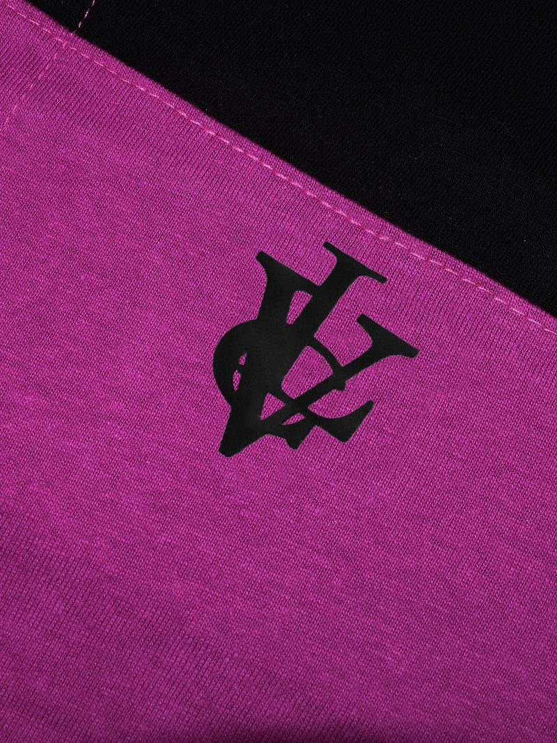 Louis Vicaci Long Sleeve Polo For Men-Black with Magenta-BR885