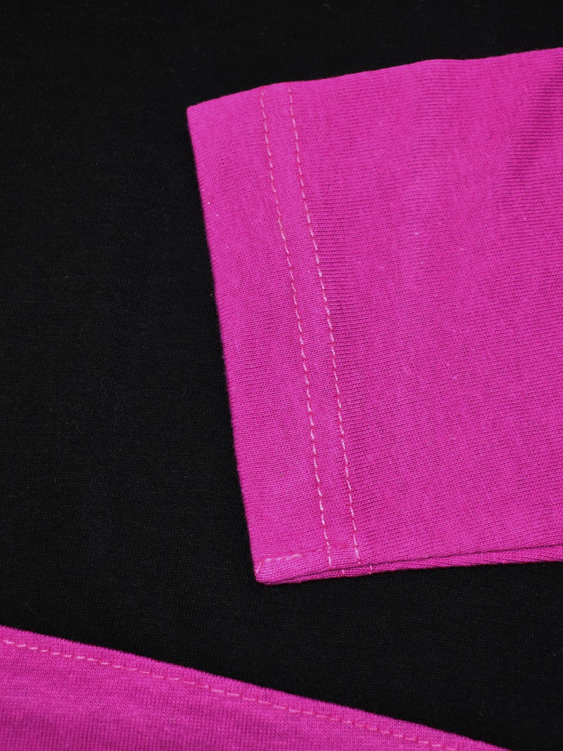 Louis Vicaci Long Sleeve Polo For Men-Black with Magenta-BR885