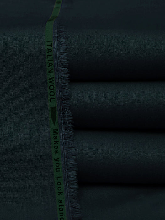 Soft Italian Crystal Wool Unstitched Fabric For Winter-Dark Green-BR1064