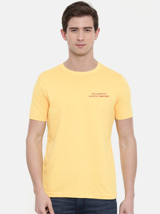 BB Single Jersey Crew Neck Tee Shirt For Men-Yellow-RT2006