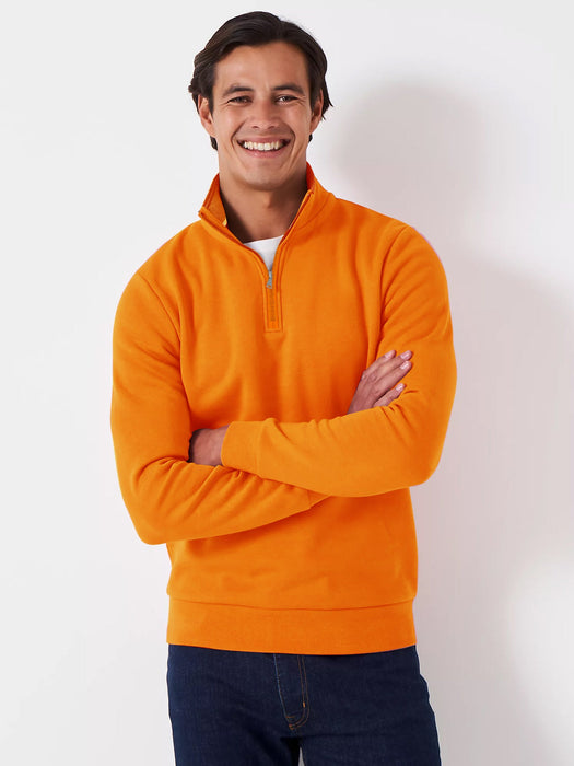 PPR Fleece Stylish 1/4 Zipper Mock Neck For Men-Orange-BR1058