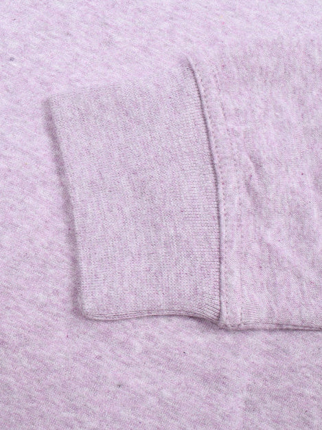 NK Fleece Purple & Navy Embroidery Sweatshirt For Men-Purple Melange-BR12890