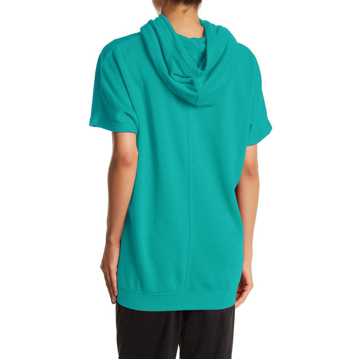 NK Fleece Short Sleeve Hoodie For Ladies-Cyan Blue-BE194/BR993