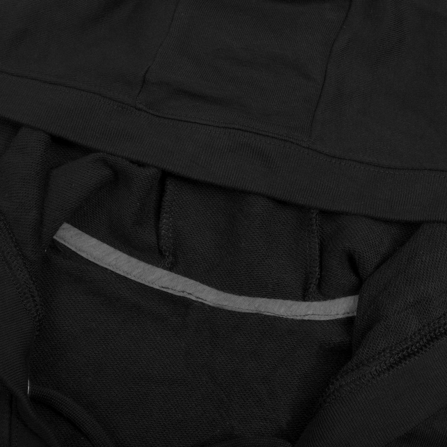 NK Terry Fleece Lace Up Hoodie For Ladies-Black-BR996