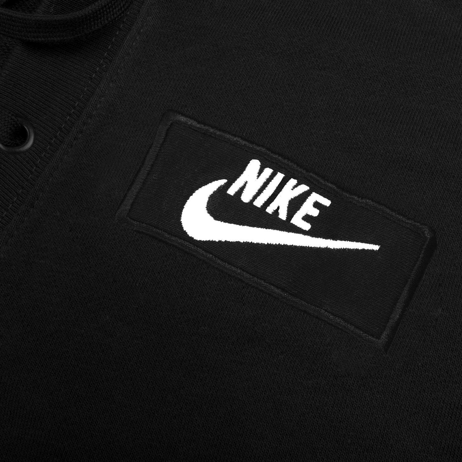 NK Terry Fleece Lace Up Hoodie For Ladies-Black-BR996