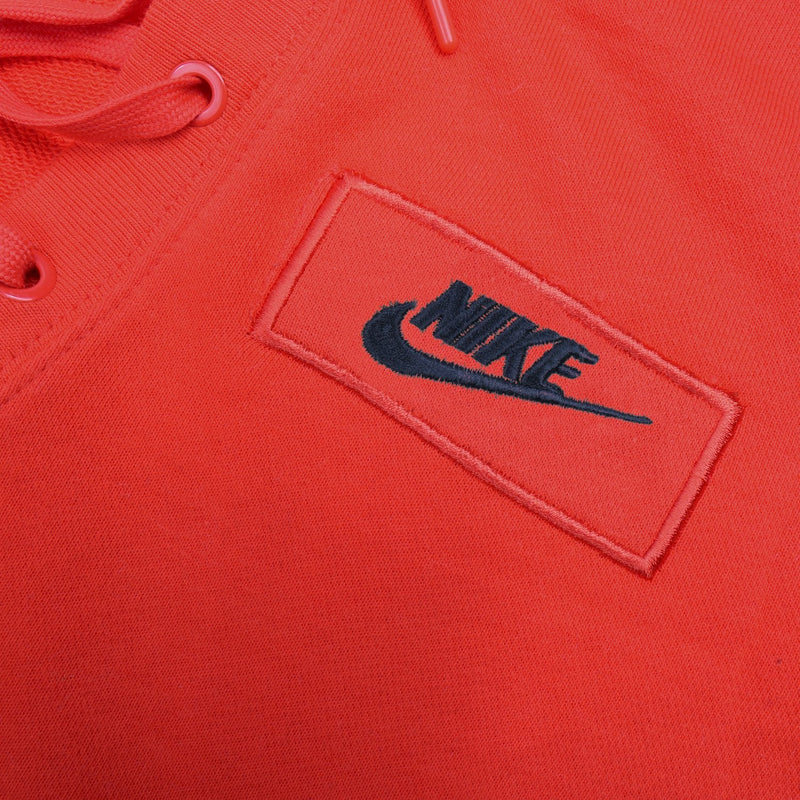 NK Terry Fleece Lace Up Hoodie For Ladies-Coral Orange-RT905