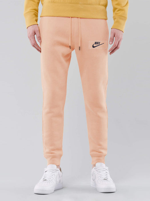 NK Summer Terry Slim Fit Jogger Trouser For Men-Light Peach With Navy Embroidery-RT2143