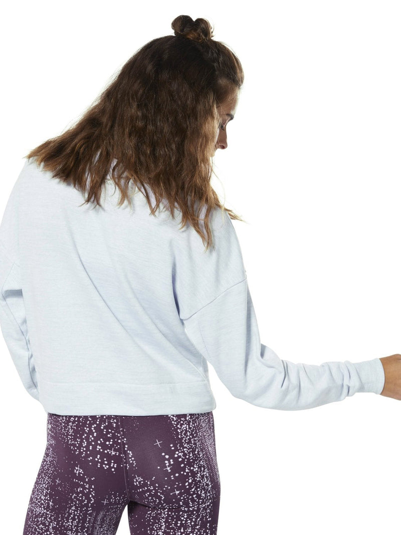NYC Polo Training Essentials Marble Crew Sweatshirt For Ladies-Ice Mint Melange-BR978