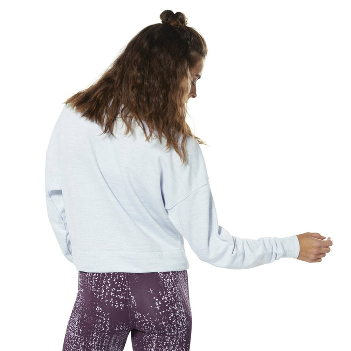 NYC Polo Training Essentials Marble Crew Sweatshirt For Ladies-Ice Mint Melange-BE13834