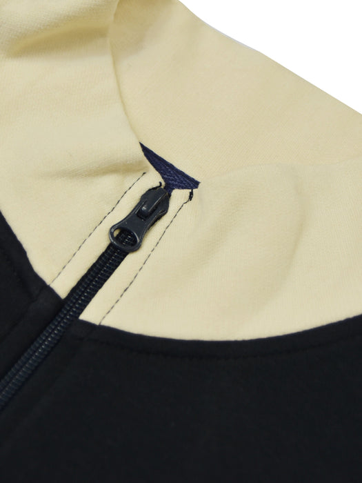P&B Sleeveless Mock Neck Zipper Jacket For Men-Black & Skin-BR1793