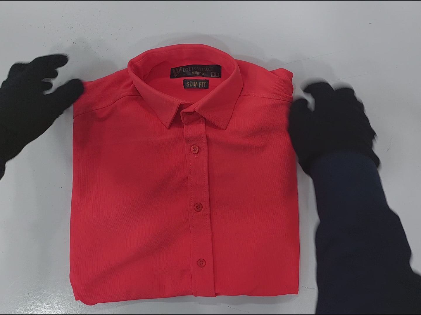 Louis Vicaci Super Stretchy Slim Fit Lycra Casual Shirt For Men-Coral Orange-BR444